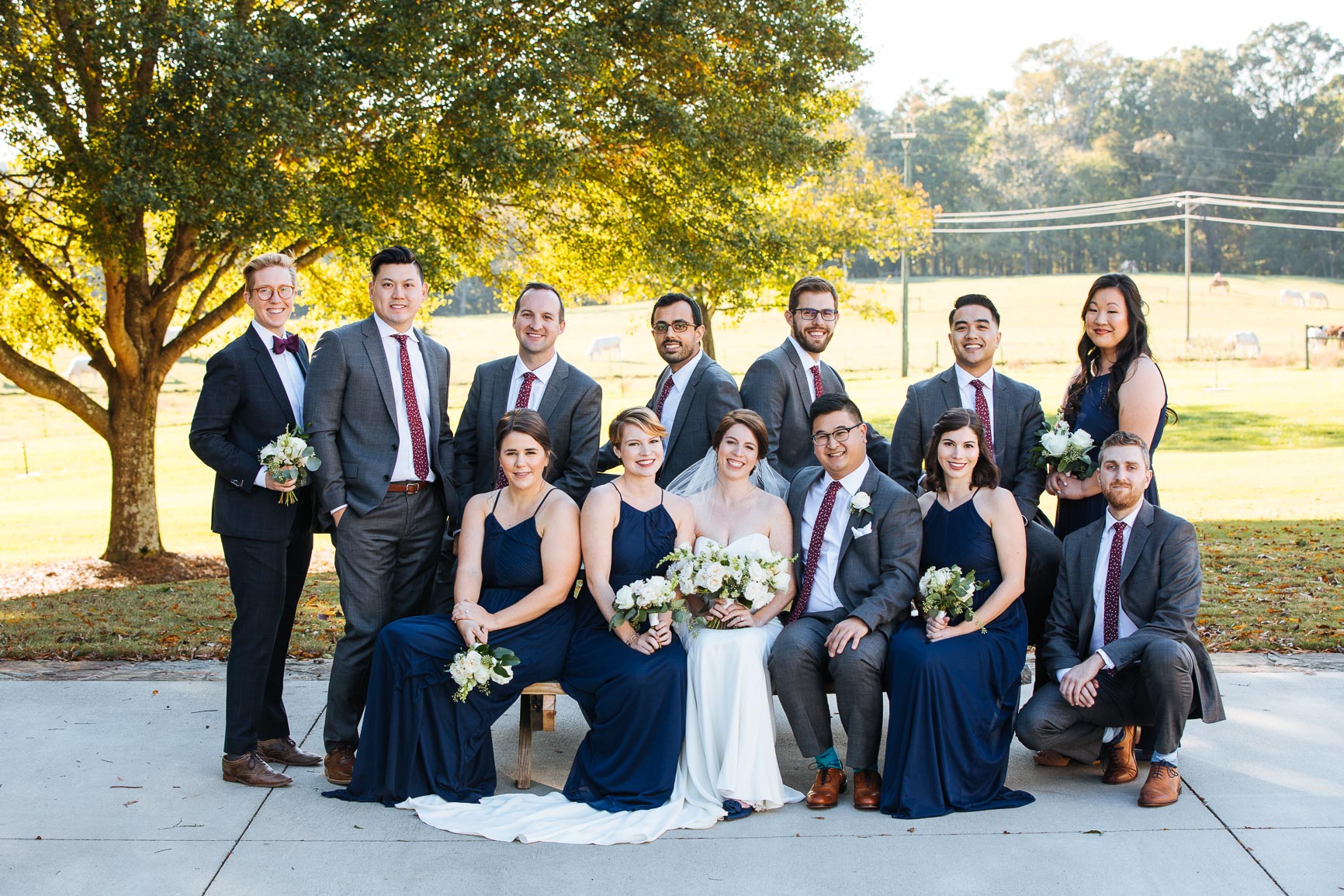things to do as soon as you get engaged - select your wedding party, wedding party at the dairy barn fortmill sc by nhieu tang photography