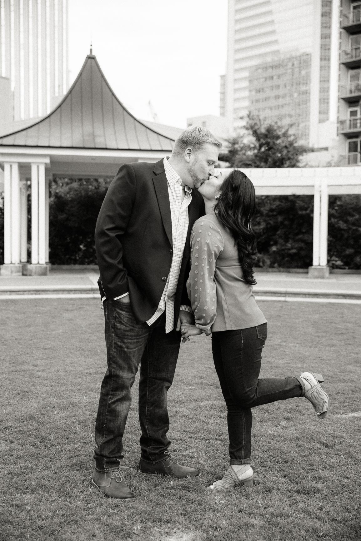 Uptown Charlotte engagement session at Romare Bearden Park shot by Nhieu Tang Photography | nhieutang.com