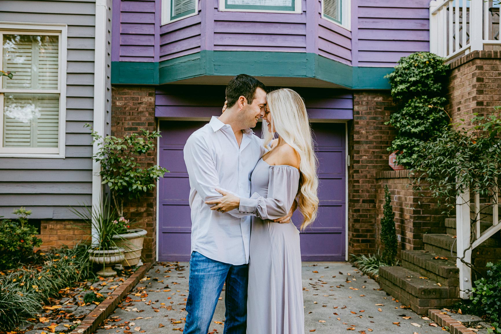 fall uptown's fourth ward engagement photo shot by Nhieu Tang Photography | nhieutang.com