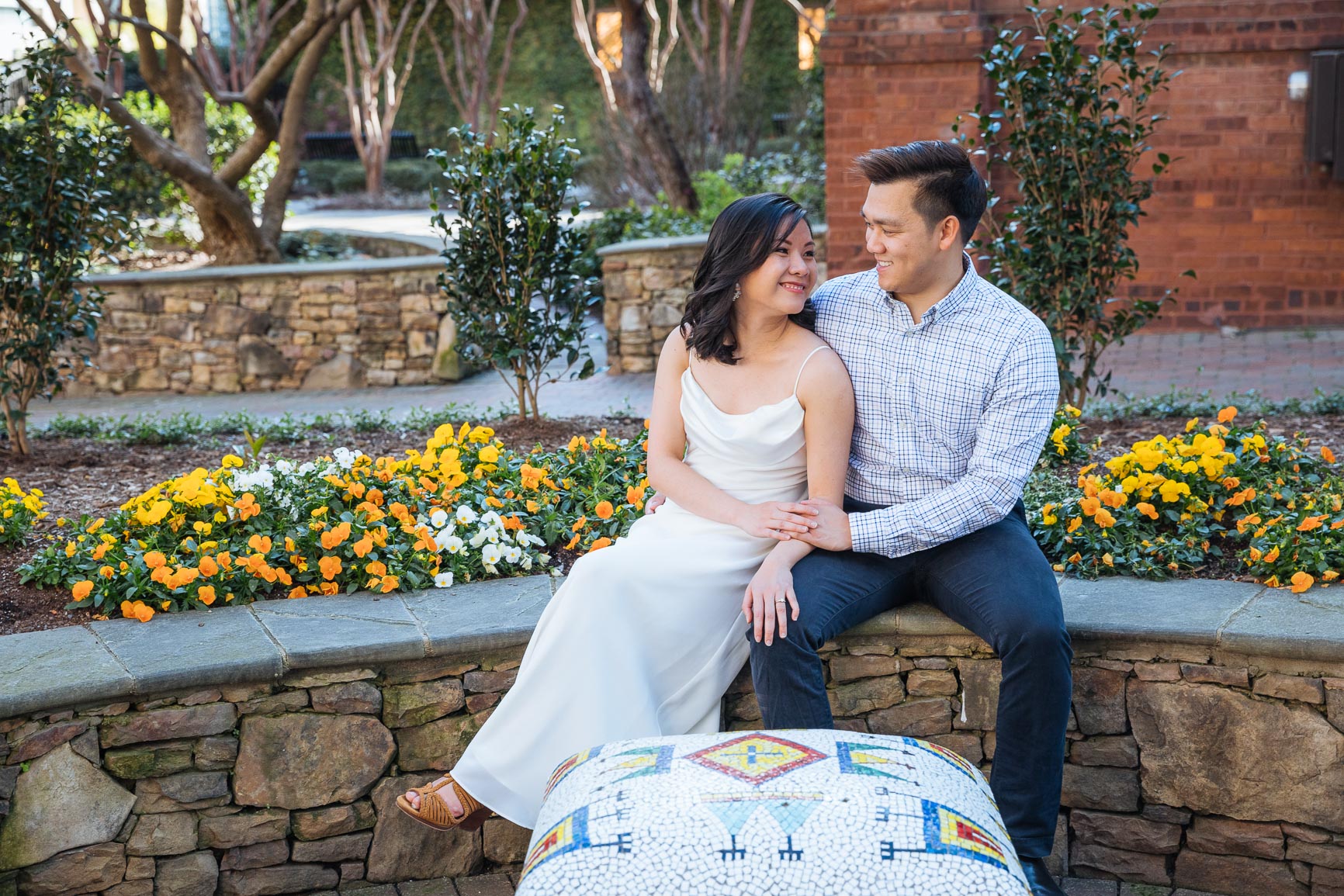 Uptown Charlotte engagement session at The Green photographed by nhieu tang photography | nhieutang.com