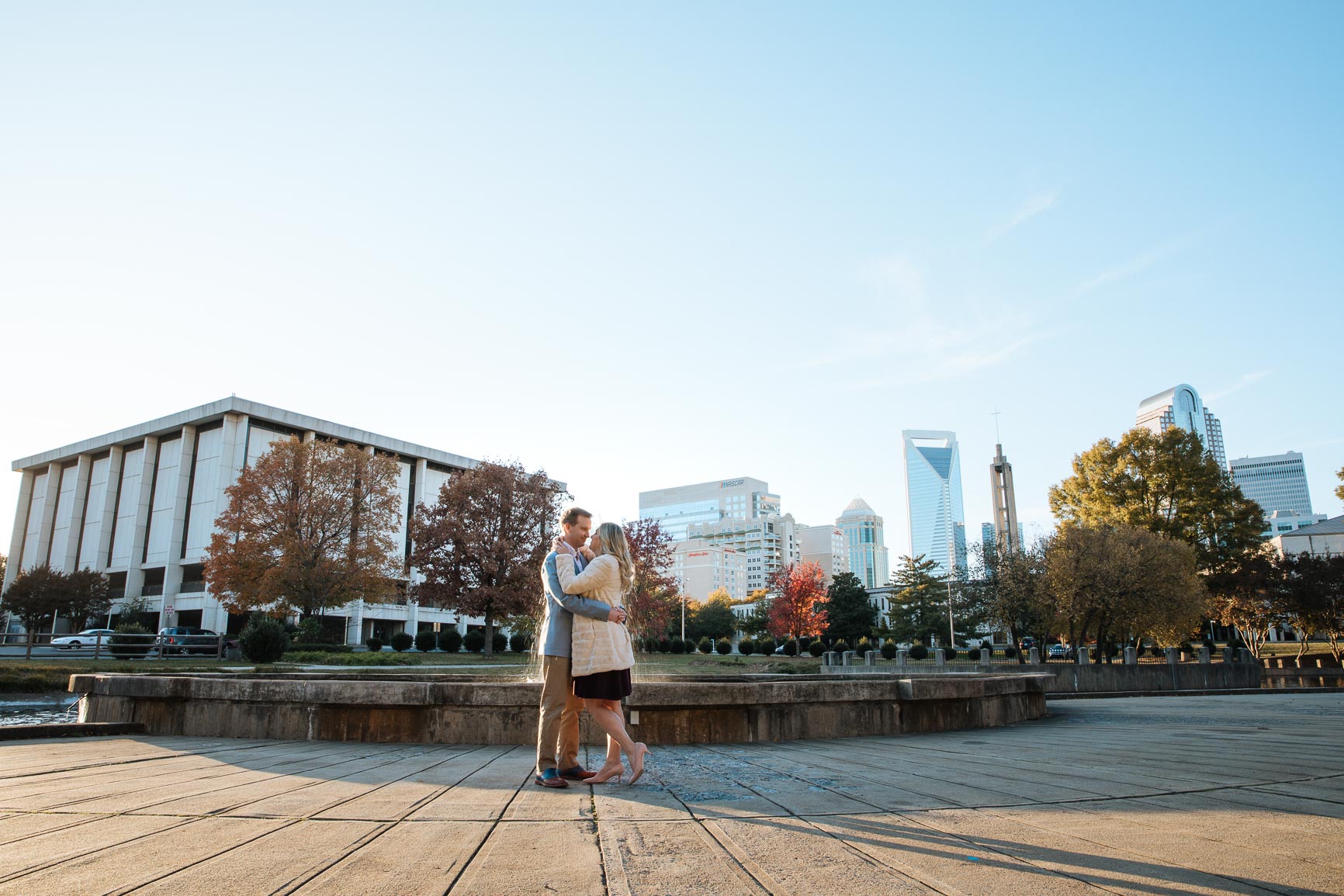 Uptown Charlotte engagement session at Marshall Park by nhieu tang photography | nhieutang.com