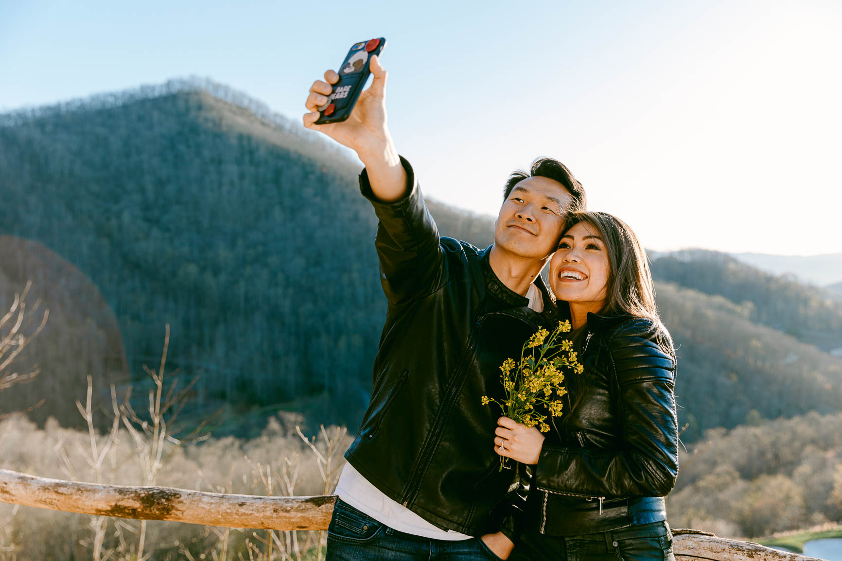 casual and trendy outfits for a mountain engagement session in charlotte nc | nhieutang.com