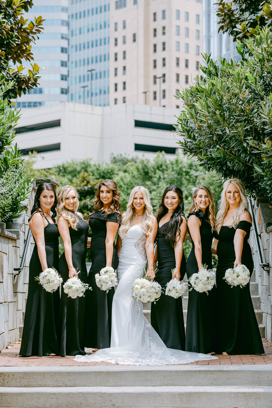classic bridal party photos in uptown Charlotte nc shot by Nhieu Tang Photography | nhieutang.com