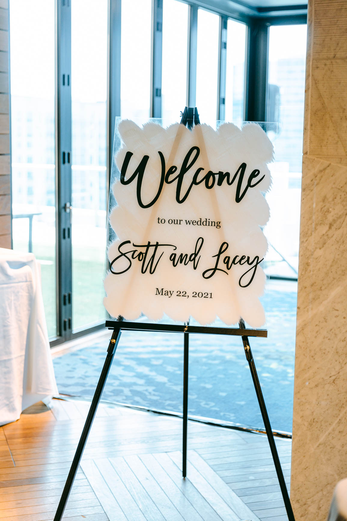 merchant & trade wedding sign in uptown Charlotte by Nhieu Tang Photography | nhieutang.com