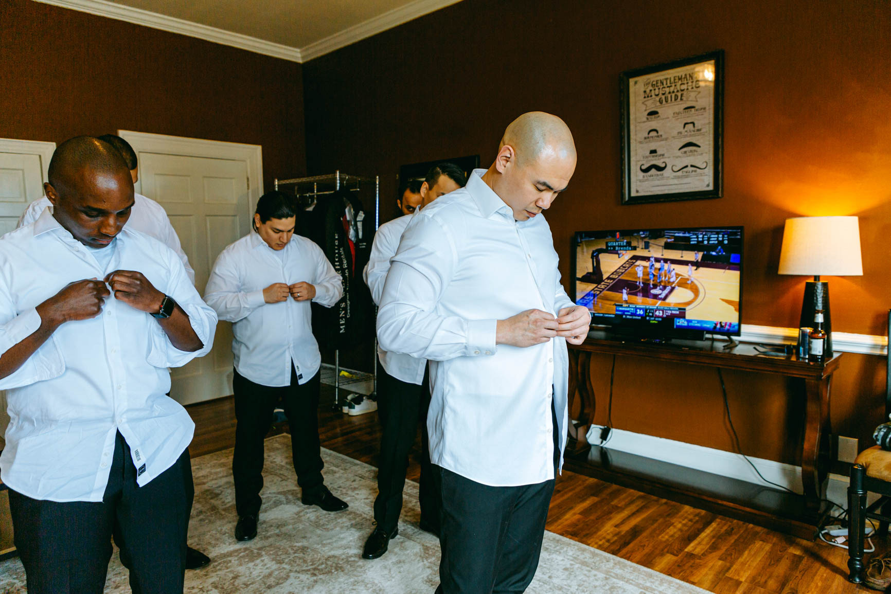 groomsmen getting ready at Separk Mansion in Gastonia NC shot by Nhieu Tang Photography | nhieutang.com