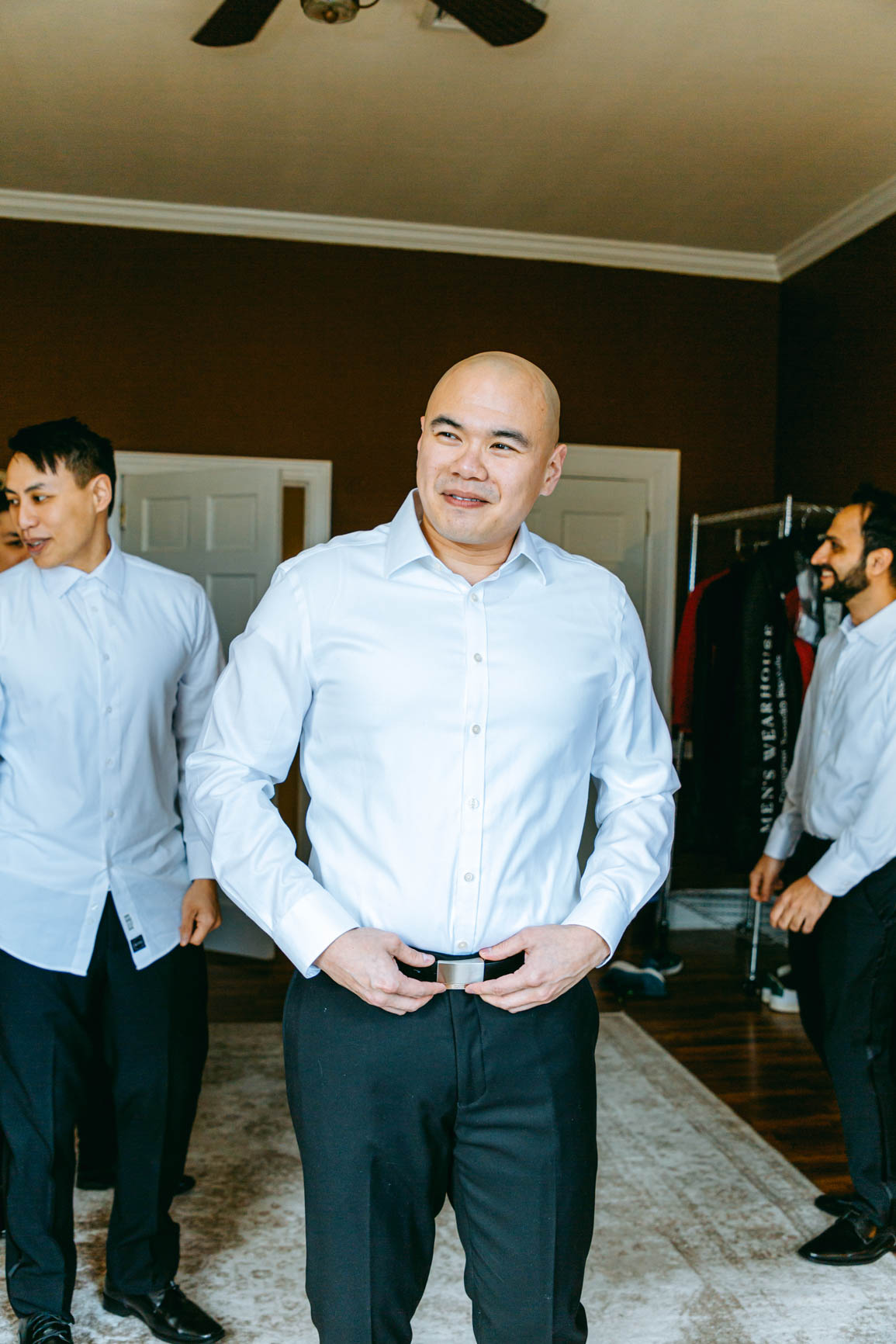 groom getting ready at Separk Mansion in Gastonia NC shot by Nhieu Tang Photography | nhieutang.com