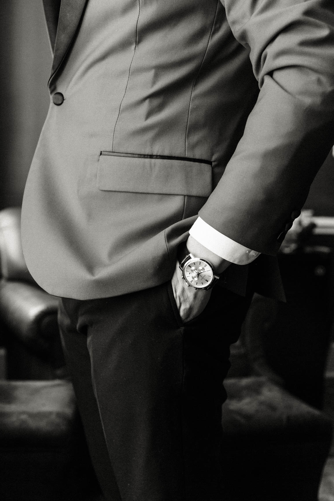 groom's watch on wrist at Separk Mansion in Gastonia NC shot by Nhieu Tang Photography | nhieutang.com