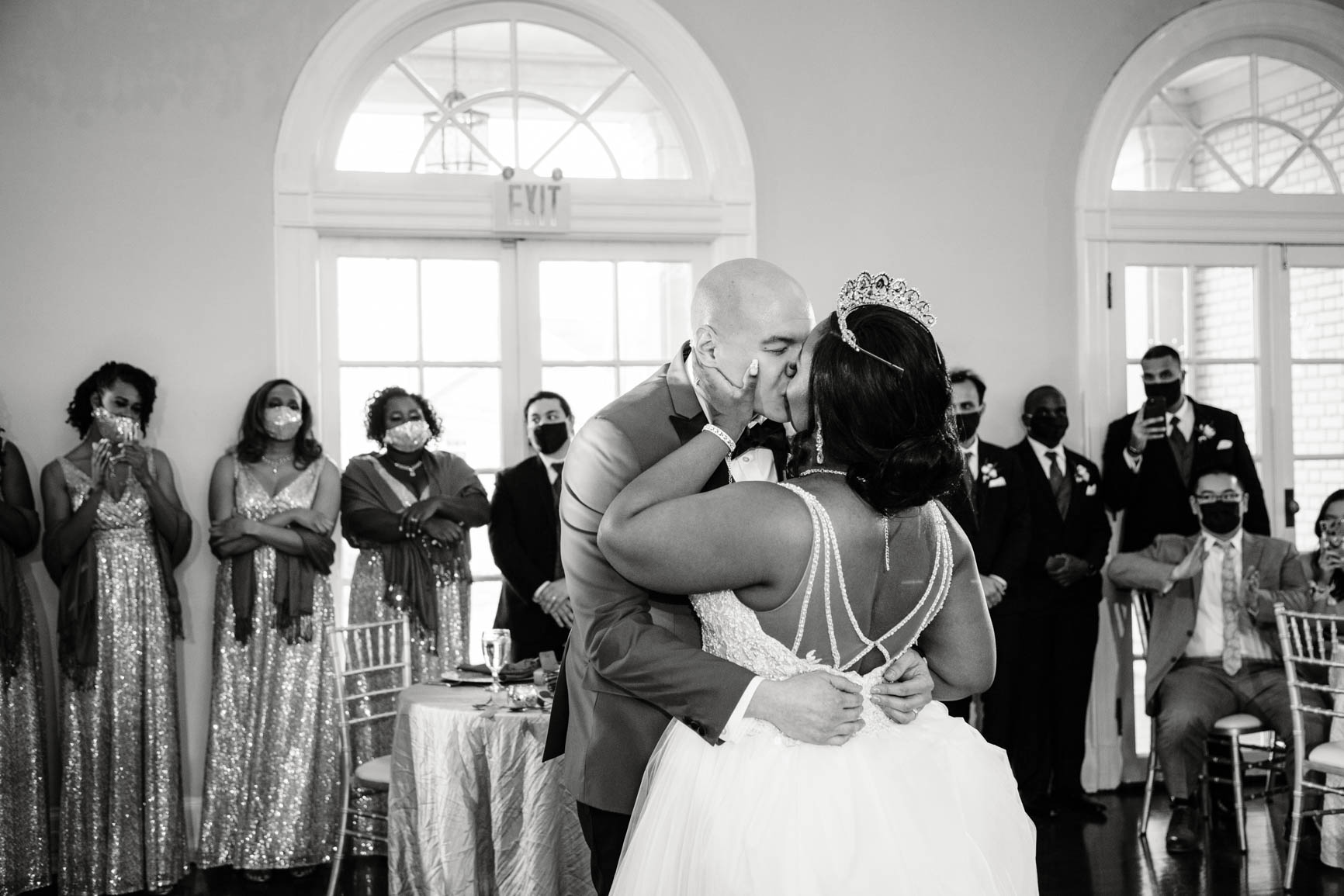 couple kiss at first dance at Separk Mansion in Gastonia NC shot by Nhieu Tang Photography | nhieutang.com